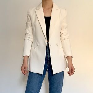 White Double Breasted Blazer